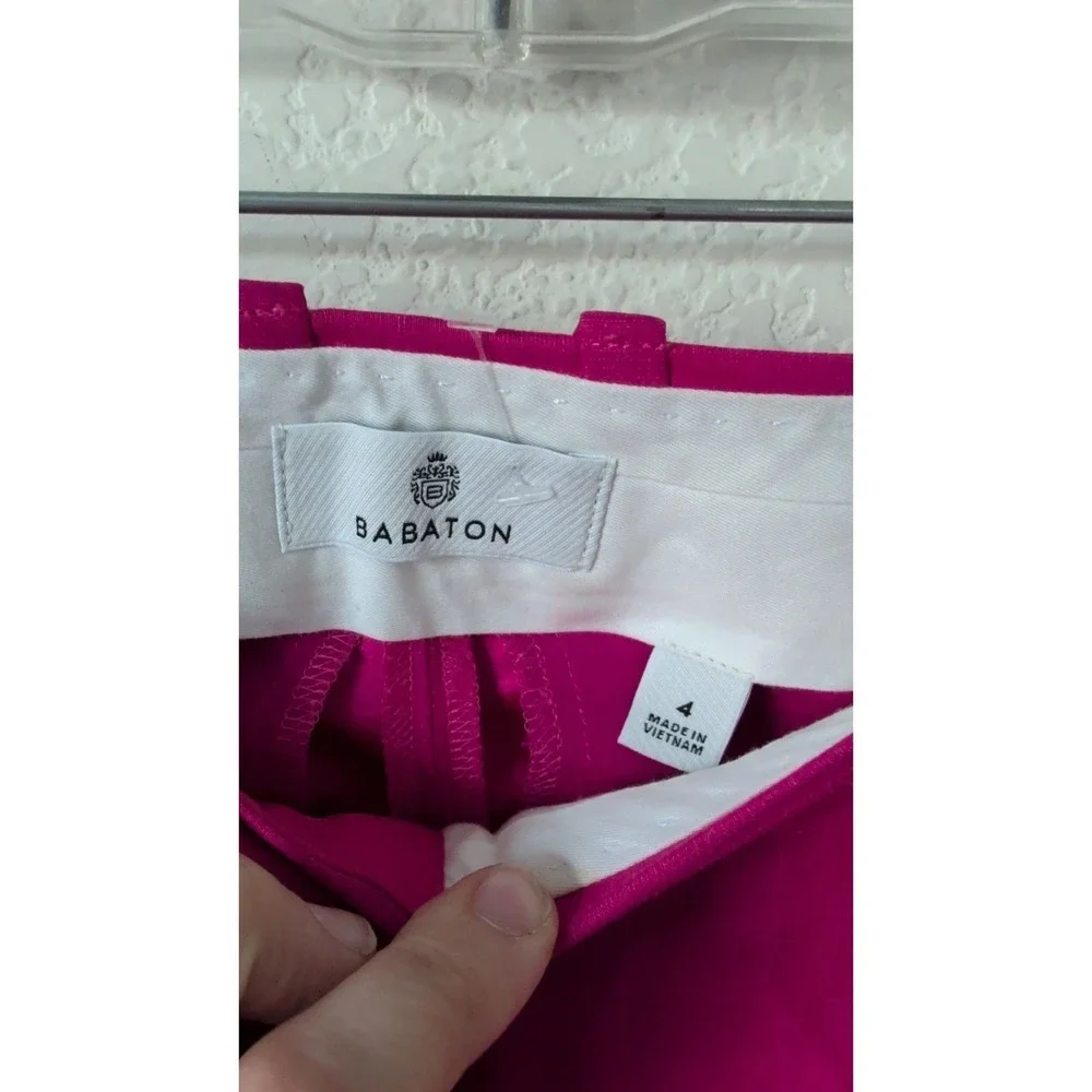 Aritzia Babaton Pleated Linen Pant Agency Eros Hot Pink Career Chic Boss Size 4
